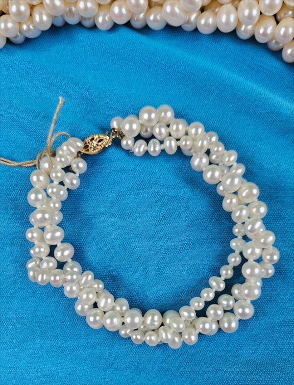 3 Strand Twist Pearl Bracelet